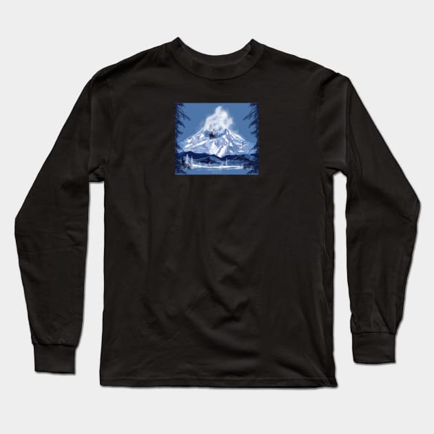 volcano...Mount Saint Helens Washington State USA Long Sleeve T-Shirt by Salzanos